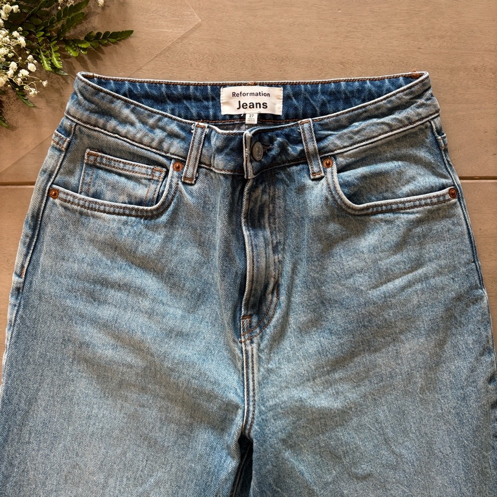 Reformation Liza Ultra High Rise Straight Cropped Jeans (size 27)
